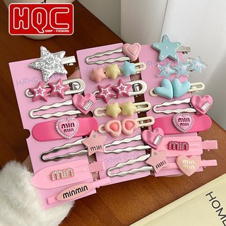 Sét 7 kẹp tóc màu hông ngọt ngào hàn quốc HQC-059