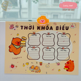 SET 3 THỜI KHOÁ BIỂU LOOPY, CAPYBARA đáng yêu
