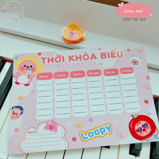 SET 3 THỜI KHOÁ BIỂU LOOPY, CAPYBARA đáng yêu
