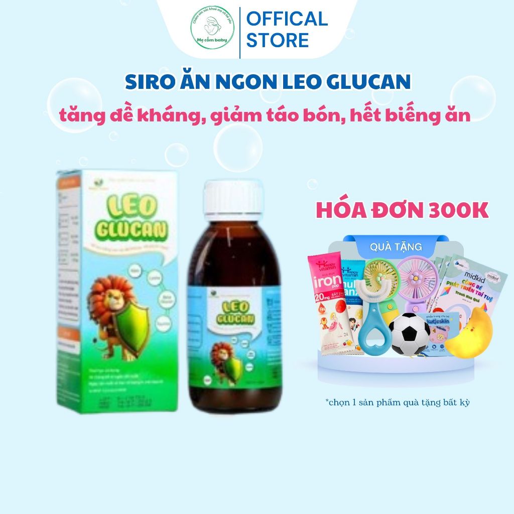 Siro Ăn Ngon Leo GLUCAN Tăng Đề Kháng, Giảm Táo Bón, Hết Biếng Ăn 120ml