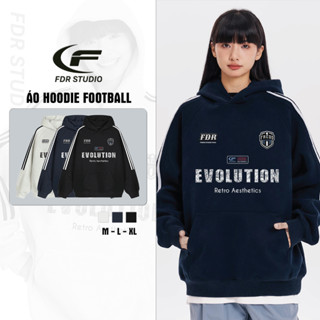 Áo Hoodie Nam Nữ Evolution Football Series, Áo Nỉ Cào Bông Có Mũ Phối Line Hình Thêu Logo Nổi HD004