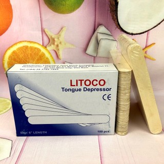 Que Đè Lưỡi LITOCO - Que Kem Gỗ Hộp 100 Que