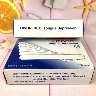 Que Đè Lưỡi LITOCO - Que Kem Gỗ Hộp 100 Que