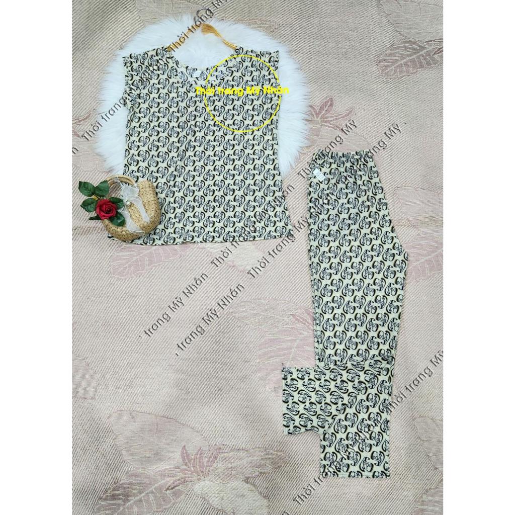 Set đồ bộ lụa thổ cẩm phối kiểu dễ thương