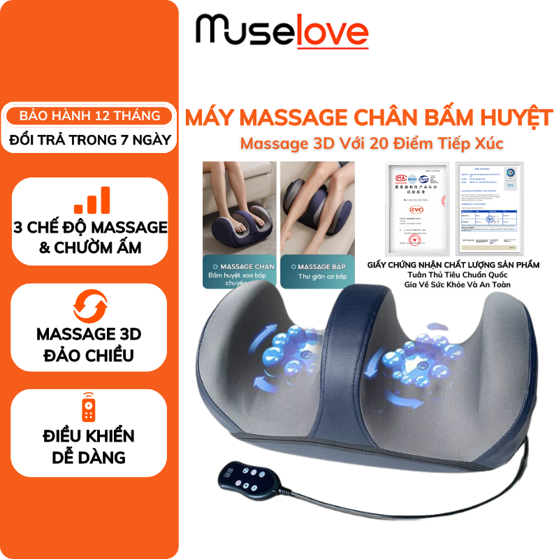 Máy Massage Chân Bấm Huyệt DELADEP Cao Cấp 3 Chế Độ Xoa Bóp Bàn Chân Tự Động Cho Người Già, Dân Văn Phòng