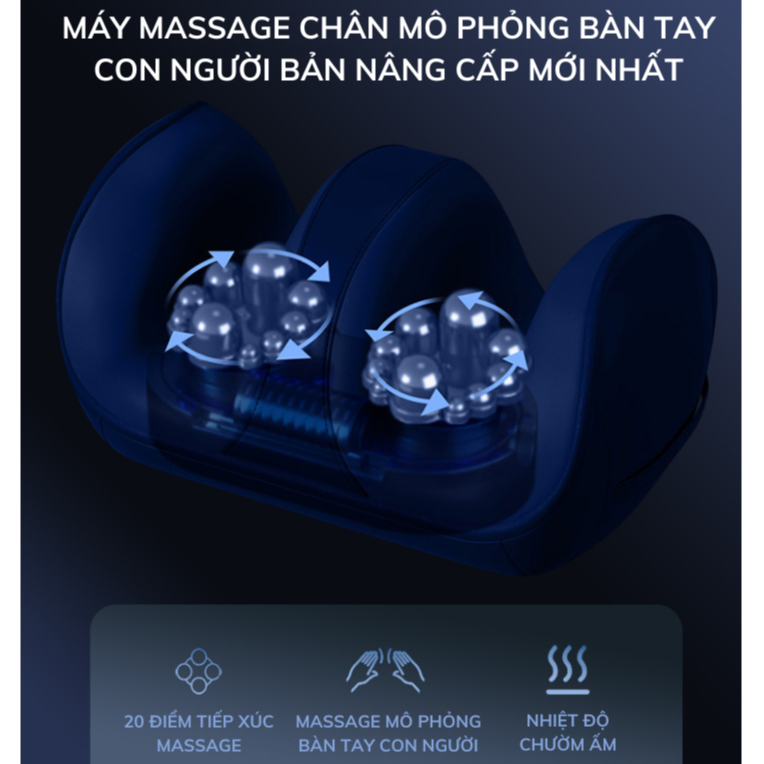 Máy Massage Chân Bấm Huyệt GODWELL Cao Cấp 3 Chế Độ Xoa Bóp Bàn Chân Tự Động Cho Người Già, Dân Văn Phòng