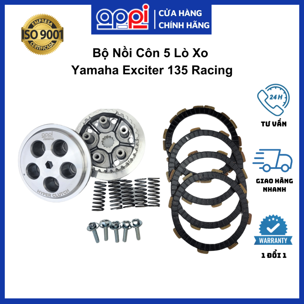 Bộ đế nồi côn EX135 | Đế nồi ampida Exciter 135, LC135 II-2011 5 lò xo - [50C] chính hãng APPi