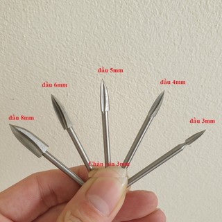 5 mũi phá điêu khắc gỗ 3 cạnh cán 3mm