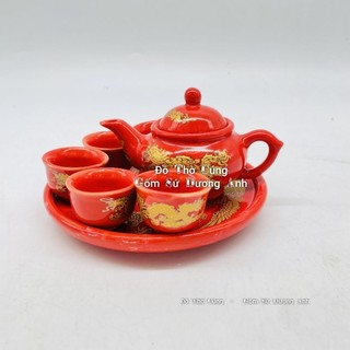 Bộ ấm pha trà thờ  Màu Đỏ