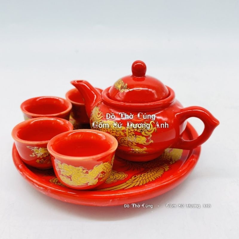 Bộ ấm pha trà thờ  Màu Đỏ