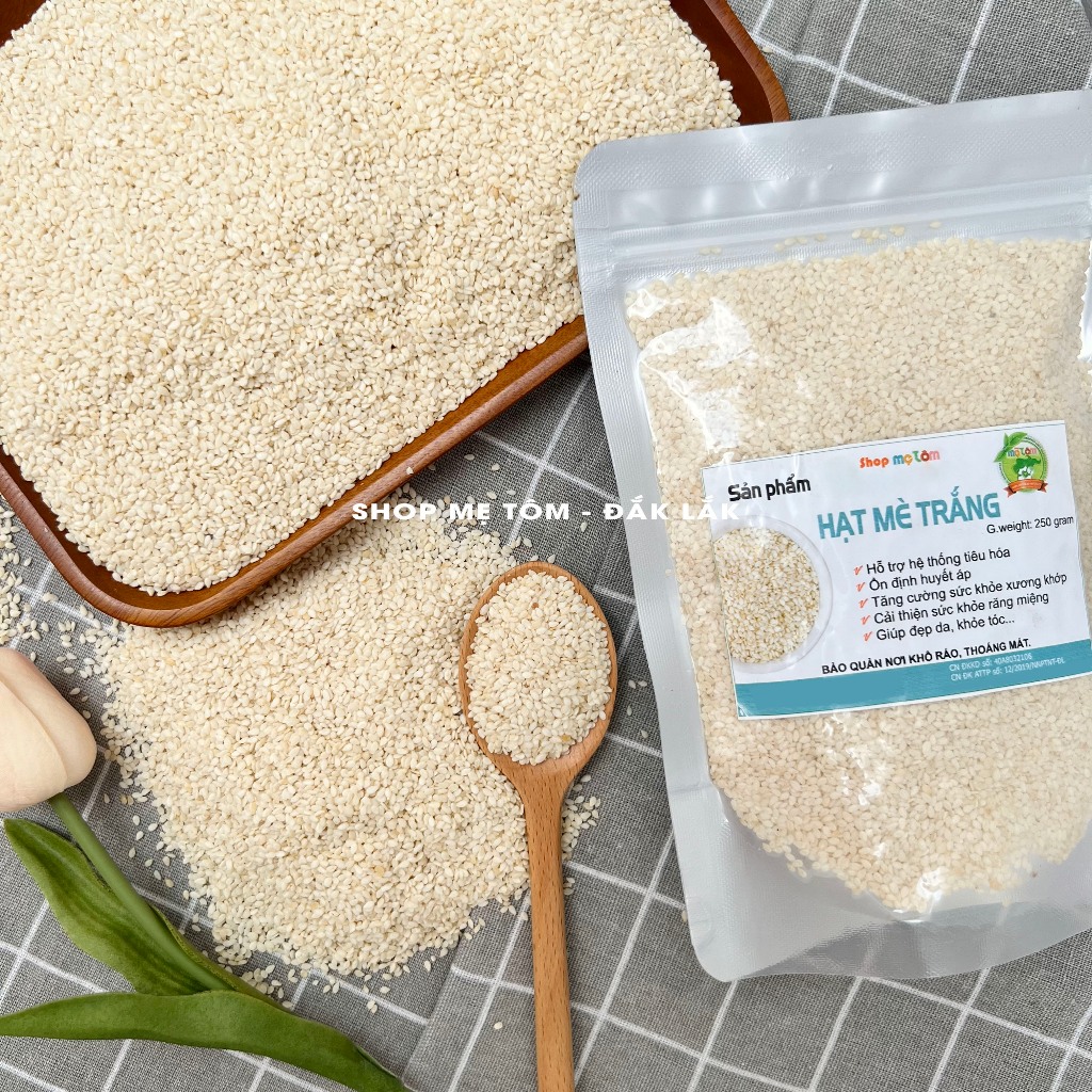 250GRAM HẠT MÈ TRẮNG SHOP MẸ TÔM hạt chưa chế biến (CÓ XUẤT HÓA ĐƠN CÔNG TY)