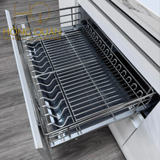 Giá úp xoong nồi inox 304 tủ bếp nan Oval, giá đựng xoong nồi bát đĩa inox 304 cao cấp THƯƠNG HIỆU GEMANIVN