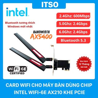 Card WIFI Intel AC 3168 7265 9260 AX200 AX210 có tản nhiệt cho máy bàn