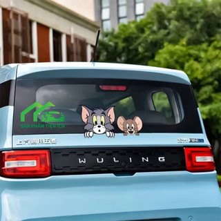 Decal Mèo và Chuột 3D Dễ Thương Vui Nhộn Trang Trí Xe Hơi, Laptop, Tivi, Tủ lạnh