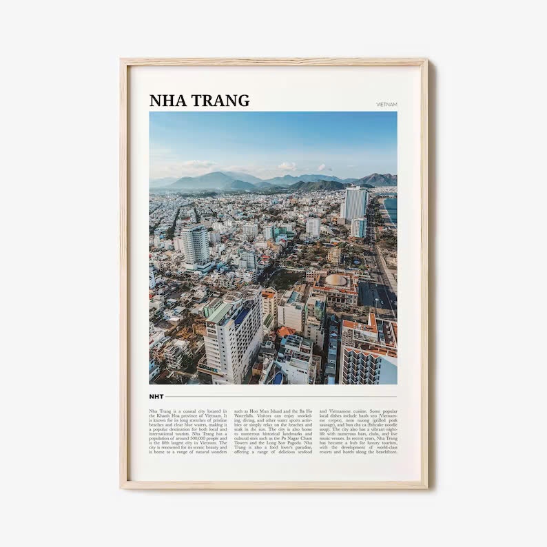 Tranh Treo Tường, Nha Trang Poster Colorful Print, Nha Trang Wall Art, Nha Trang Photo Decor