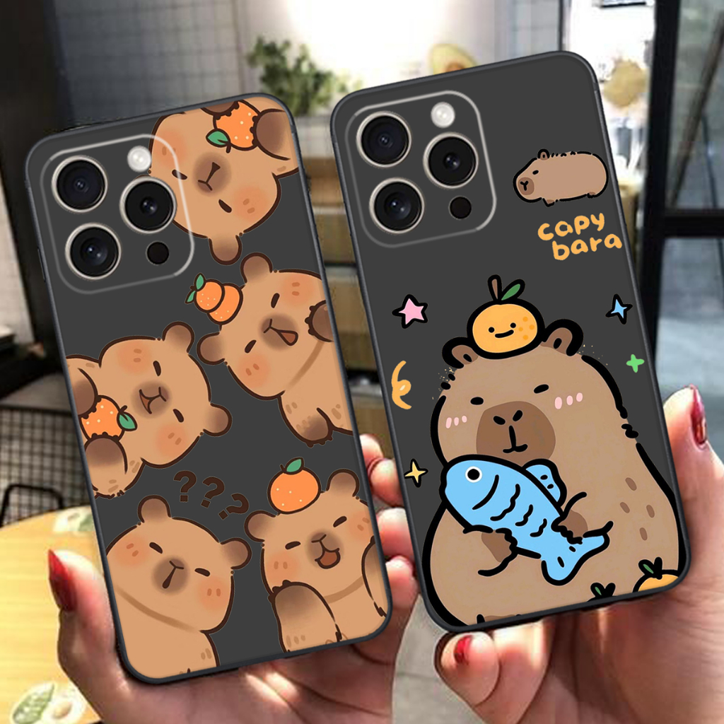 Ốp lưng Iphone 15 / Iphone 15 Pro / Iphone 15 Pro/ Iphone 15 Pro Max in hình capybara hot trend dễ t