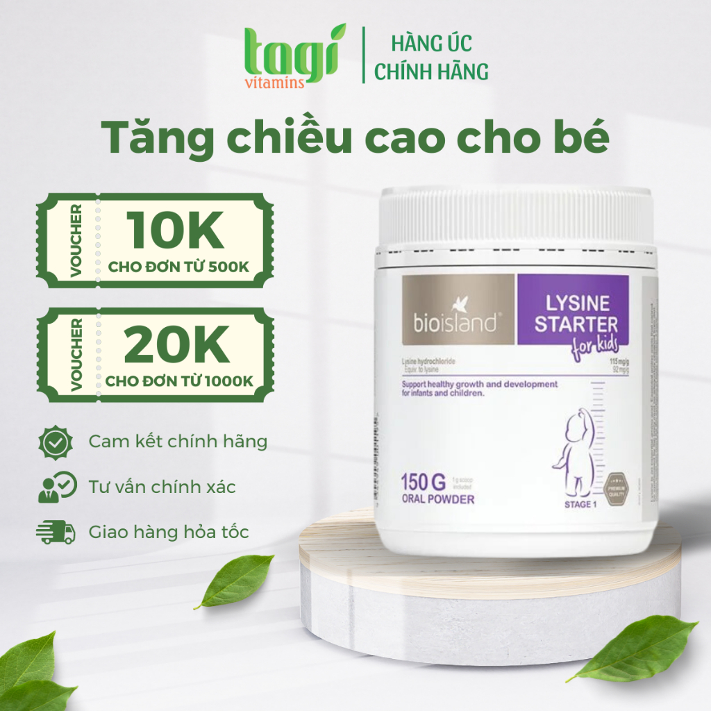 Lysine bột tăng chiều cao Bio island