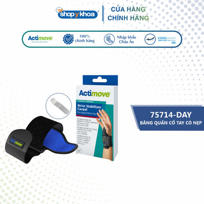 Băng Quấn Cổ Tay Có Nẹp Actimove, Màu Đen [75714-DAY] - Nhập Khẩu Châu Âu (1 Cái)