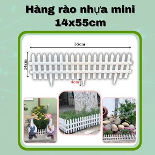 Combo 10 miếng hàng rào nhựa trang trí(cao 14 cm x dài 55cm)có chân cắm,rào viền vườn (Vườn Sài Gòn)