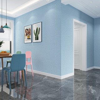  Cuộn Xốp Dán Tường vân vải dài 10 mét  sẵn keo tráng nhôm dày dặn khổ rộng 50cm chống ẩm mốc 