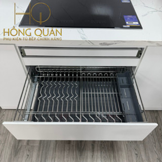 Giá úp xoong nồi bát đĩa có khay hứng nước inox 304 nan Oval, giá để vung nồi tủ bếp THƯƠNG HIỆU GEMANIVN