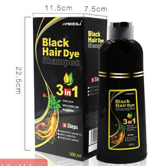 Gội đen tóc phủ bạc mẫu mới Meidu 500ml