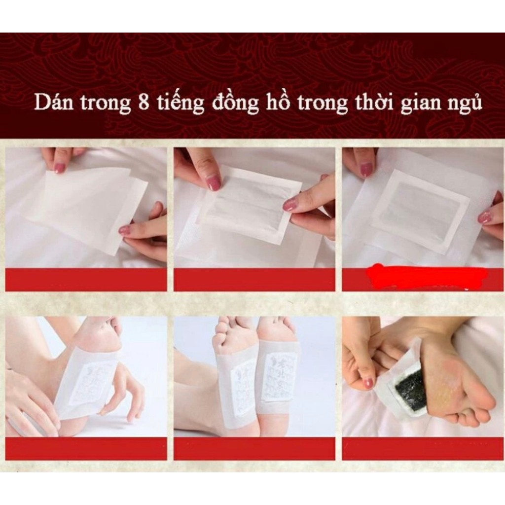 Hộp 50 Miếng Dán Ngải Cứu Thải Độc Chân giúp thư giản, ngủ ngon giảm nhức mỏi tê chân