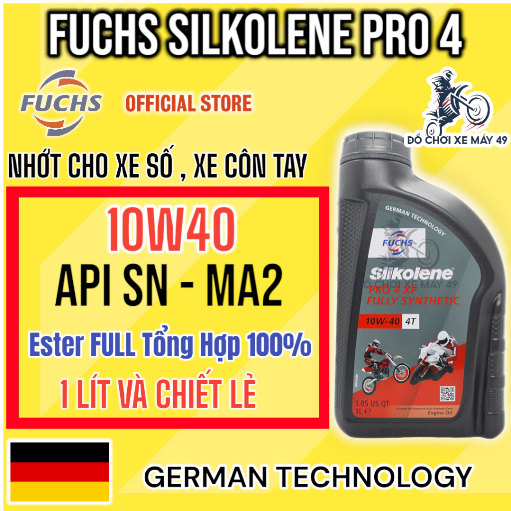 Nhớt Fuchs Silkolene Pro 4 10W40 Tồng Hợp Cao Cấp >>>>>