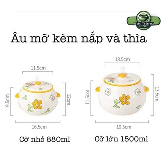 Âu mỡ, âu gia vị hàng siêu nét, âu sứ có nắp tiện dụng (tặng kèm muỗng sứ)