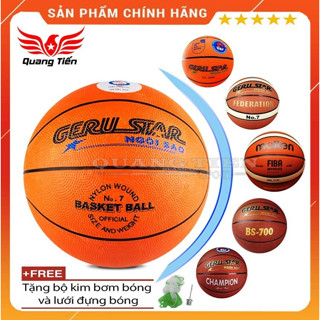 Quả bóng rổ Gerustar số 3 số 5,số 6,số 7 chính hãng tặng kèm kim bơm và lưới