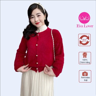 Áo khoác cadigan len lông thỏ phối cúc ngọc mềm mịn siêu xinh phong cách Hàn Quốc Eva Lover