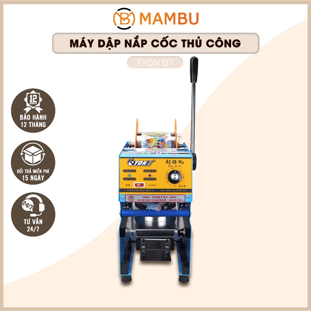 [ Giá tại xưởng ] Máy dập nắp cốc , dán miệng cốc ETON D7 - Dụng cụ máy móc pha chế