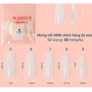Móng tip hàn lẻ size 1 gói 50 móng size Từ  0-9 - Móng nối