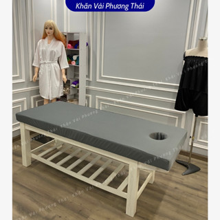 Ga bọc đệm giường spa, salon, có chun xung quanh, vải thun lạnh mát mẻ