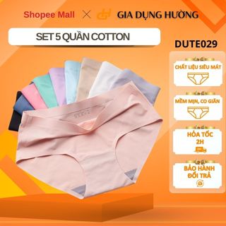 Set 5 Quần Lót Nữ MUJI Cao Cấp Chất Cotton Nhăn Kháng Khuẩn, Thông Hơi, Thoáng Khí, Co Giãn 4 Chiều Siêu Tốt DUTE029