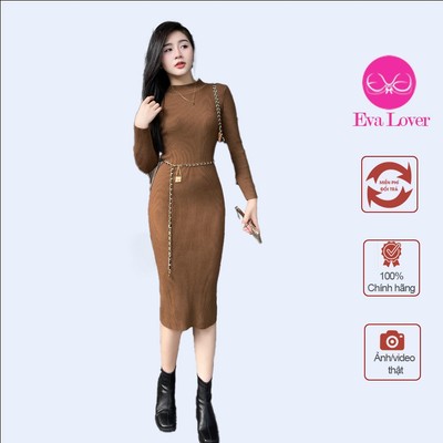 Váy len trơn body 3p  dáng dài  chất len ép đầy dặn  Ealover Váy Nữ