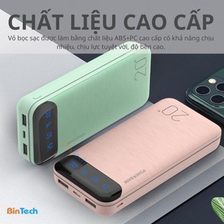 Sạc dự phòng TENZATEK 20000mah , pin tích điện nhỏ gọn cho điện thoại,màn hình lead hiển thị phần trăm pin SP01