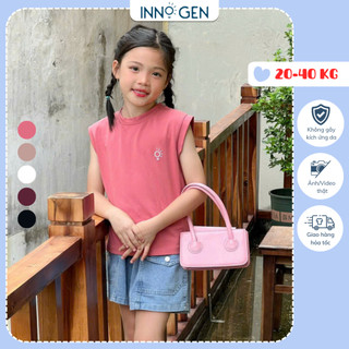 Áo ba lỗ cho bé trai bé gái thun cotton 4 chiều co giãn thoáng mát thêu logo INNOGEN
