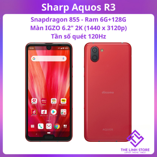  Điện thoại Sharp Aquos R3 màn 2K 120Hz - Snap 855 ram 6G 128G 