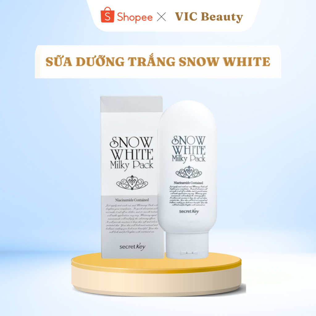 Sữa dưỡng trắng da mặt và toàn thân Secret Key Snow White Milky Pact