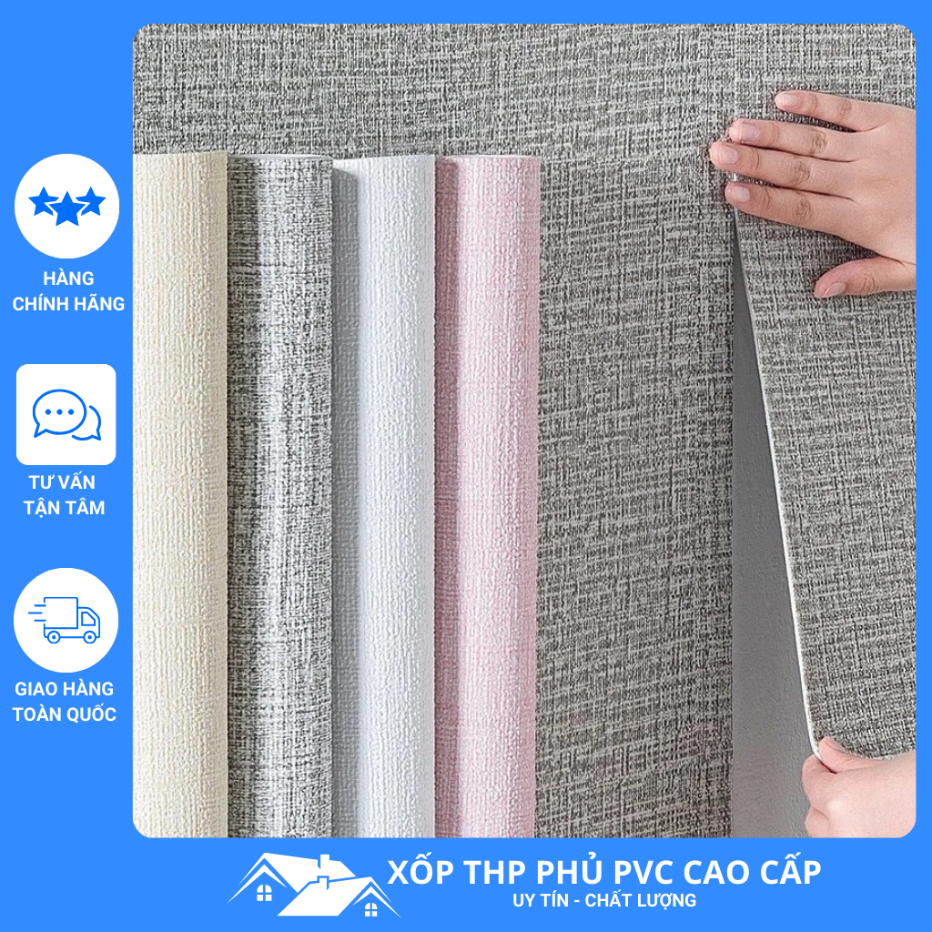 Cuộn Xốp Dán Tường Tráng Nhôm 9 mét và 10 mét dày dặn Cao Cấp Có Keo Sẵn, Chống Ẩm Mốc, khổ rộng 50 cm