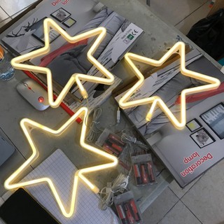 [Neon Light] Đèn Led Ngôi Sao Ánh Sáng Vàng Ấm Treo Tường - Phụ Kiện Decor Phòng Ngủ Siêu Dễ Thương.