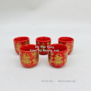 Chén thờ cúng màu ĐỎ ,chén nước màu Đỏ ( 1 cái Chén lẻ)