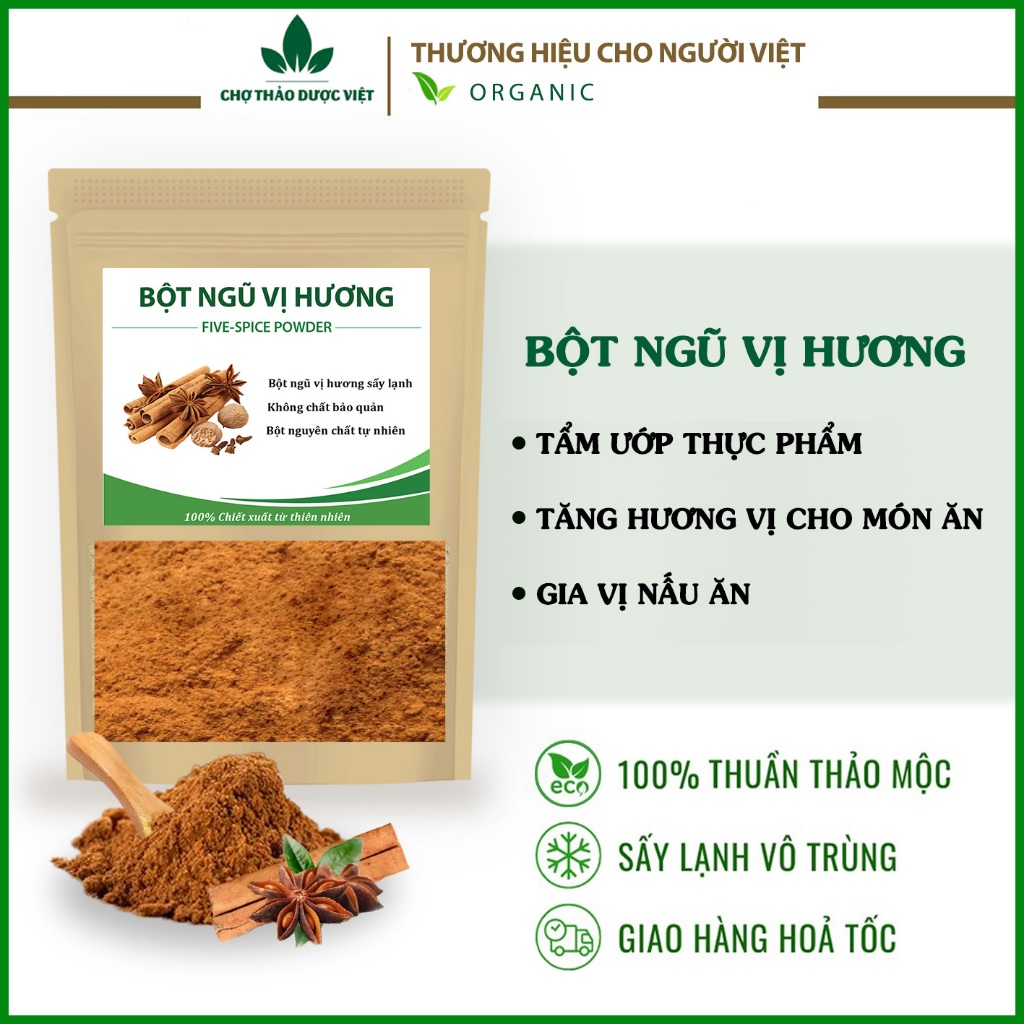 Bột ngũ vị hương 500g, bột gia vị ướp thịt nướng, chiên, rán, thơm ngon, chuẩn vị