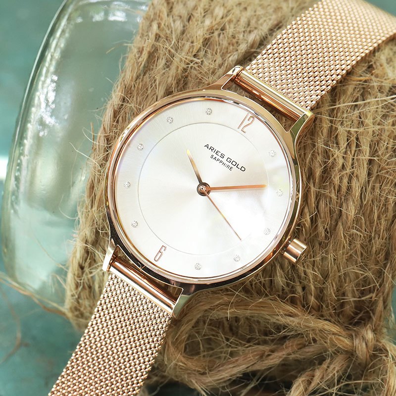 Đồng hồ Nữ Aries Gold AG-L5033Z, Size mặt 28 mm - Sapphire - Quartz(Pin) - Chịu nước 3 ATM