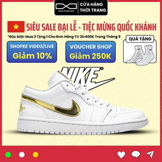 Giày Air Jordan 1 Low White Metallic Gold CZ4776-100 Auth Thể Thao Cho Nam Nữ, Jordan 1 Real FullBox OXO FASHION