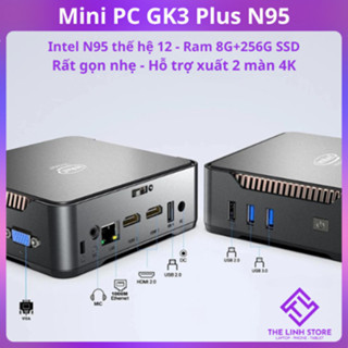 Máy tính Mini PC Intel NUC GK3 Plus mới FullBox - intel N95 thế hệ 12 ram 8G 256G SSD
