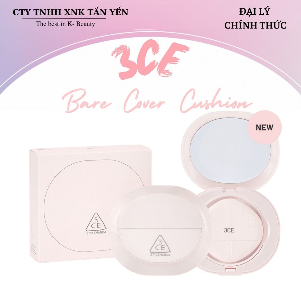 Phấn Nước 3CE Bare Cover Cushion SPF40 PA++