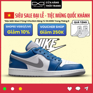 Giày Nike Air Jordan 1 Low True Blue Cement 553558-412 chính hãng dành cho nam nam nữ, Jordan 1 real FullBox Oxo Fashion
