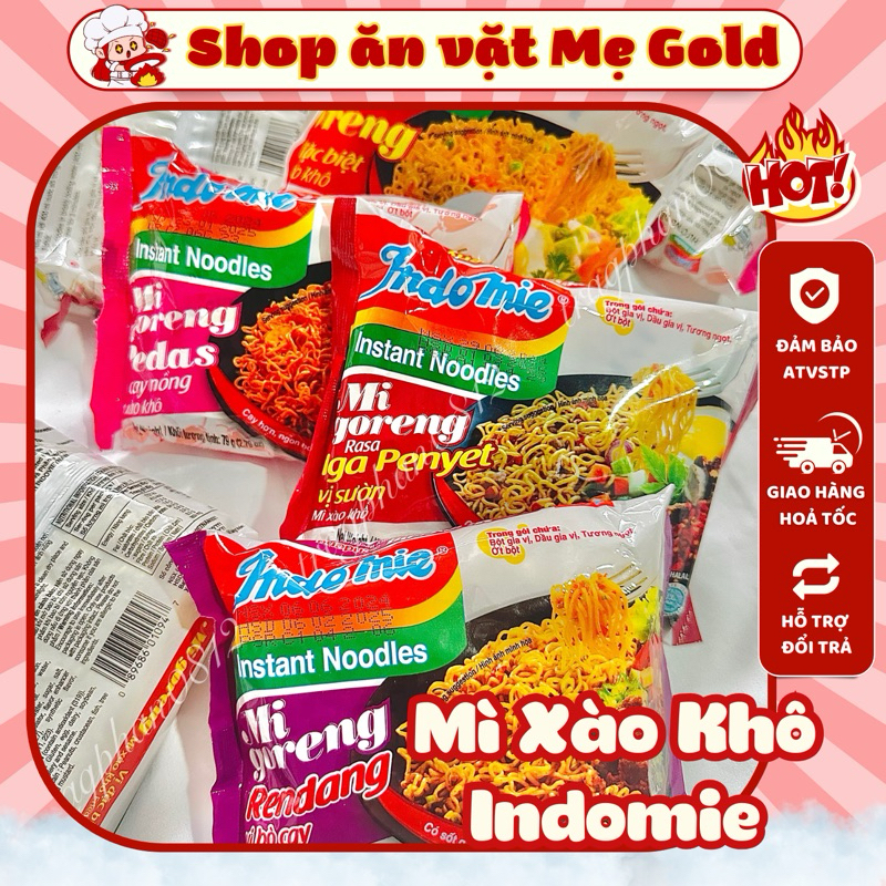 Combo mì Indomie các vị, mì xào khô, mì trộn Indo (gói ~90g)